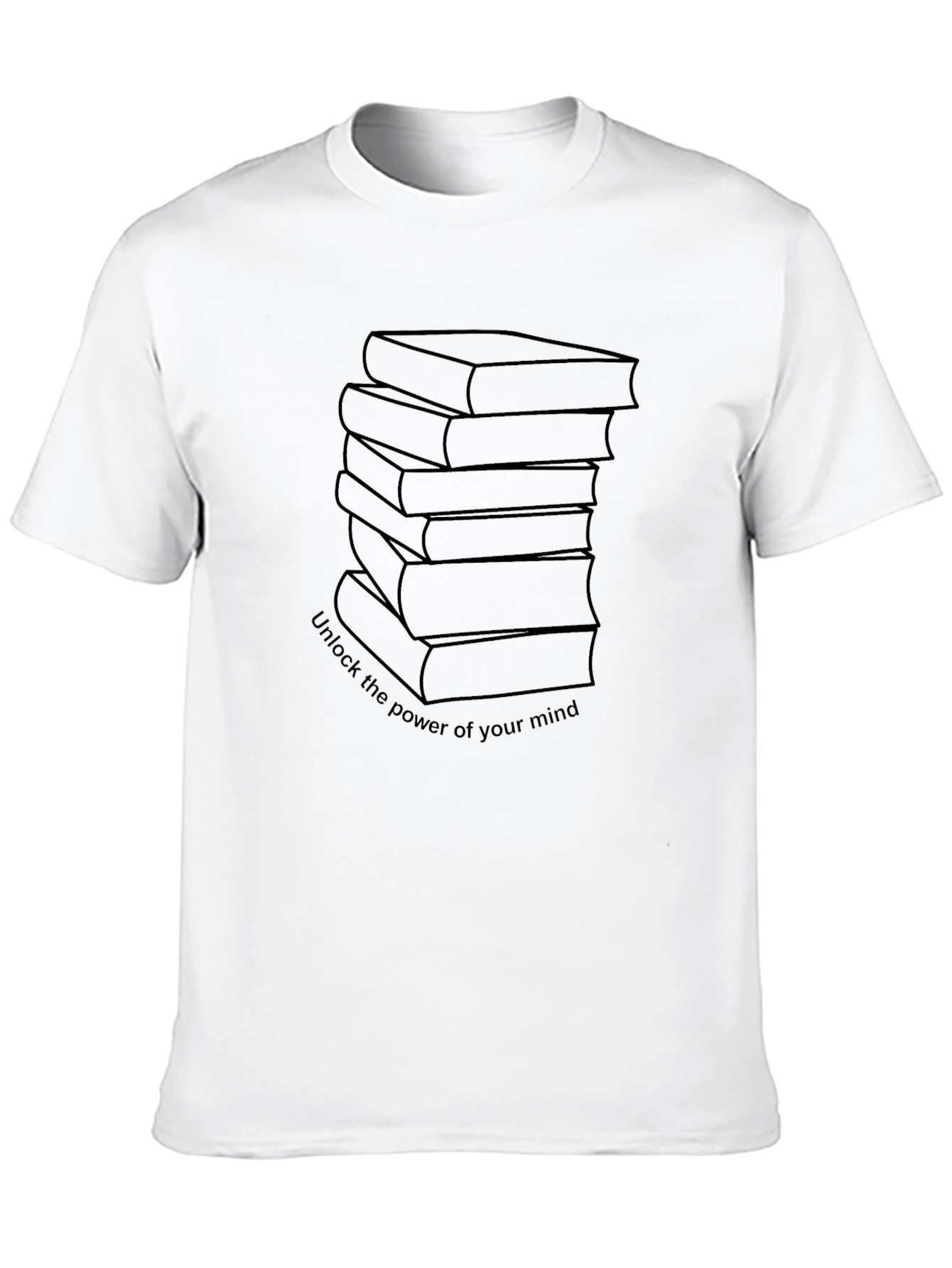 Unlock Your Mind T-Shirt - Stack of Books
