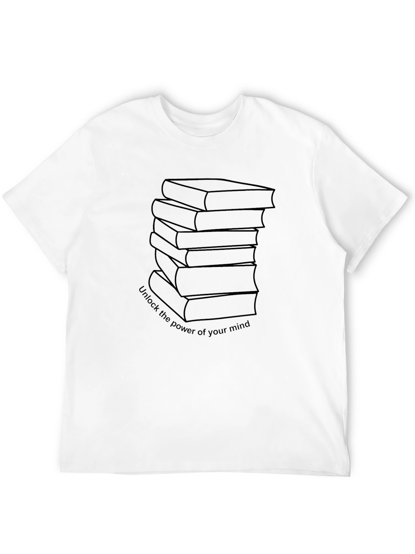 Unlock Your Mind T-Shirt - Stack of Books
