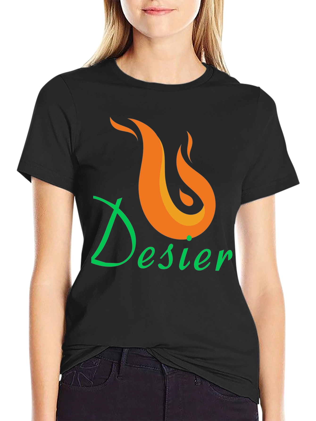 Desier Flame Graphic Tee - Black