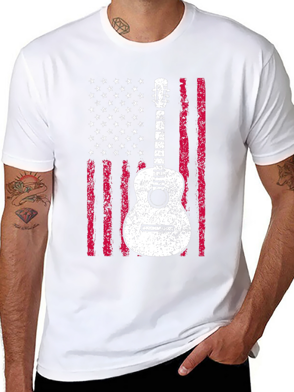 American Flag Guitar T-Shirt
