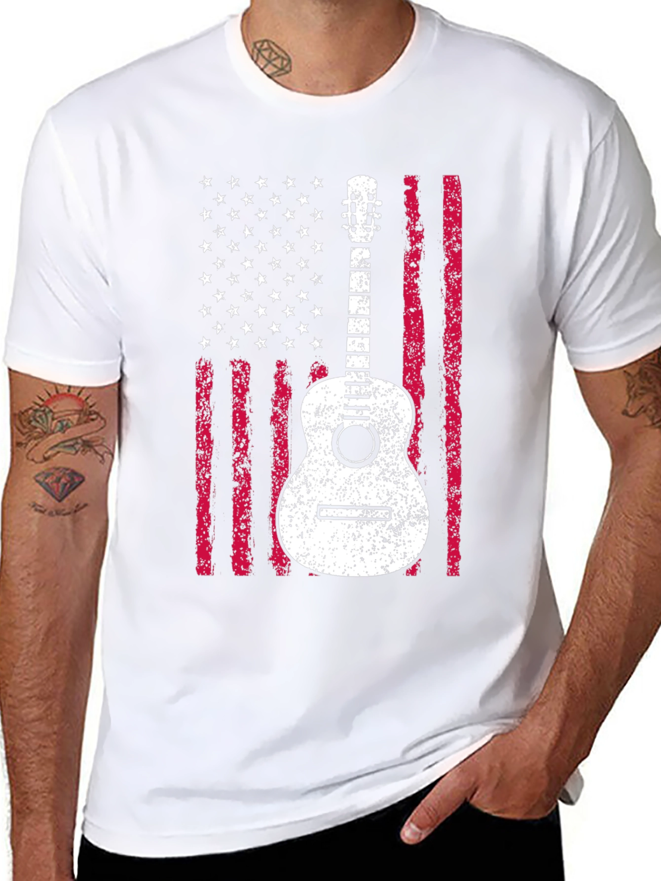 American Flag Guitar T-Shirt