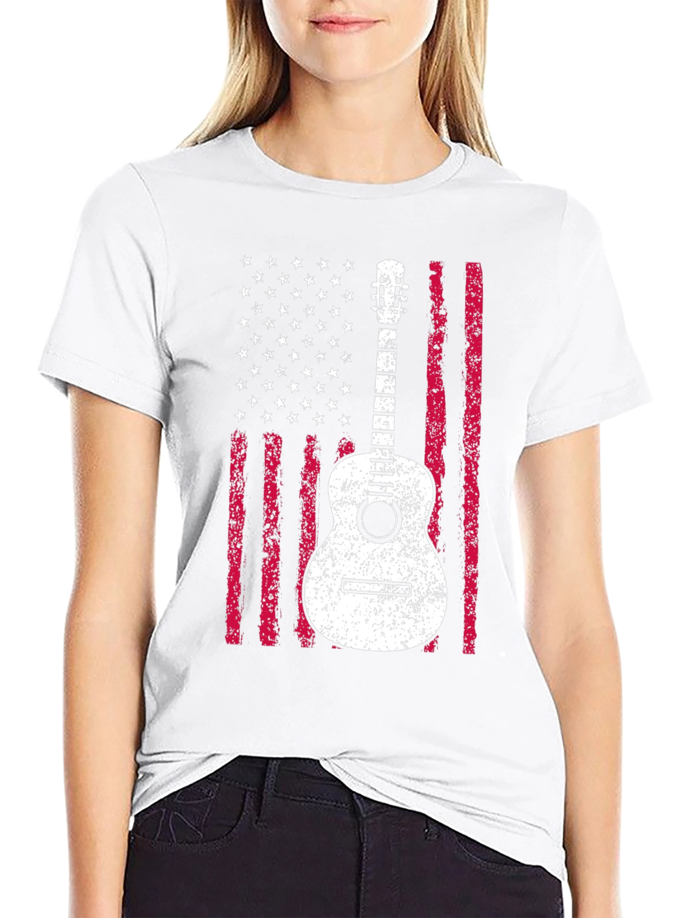 American Flag Guitar T-Shirt