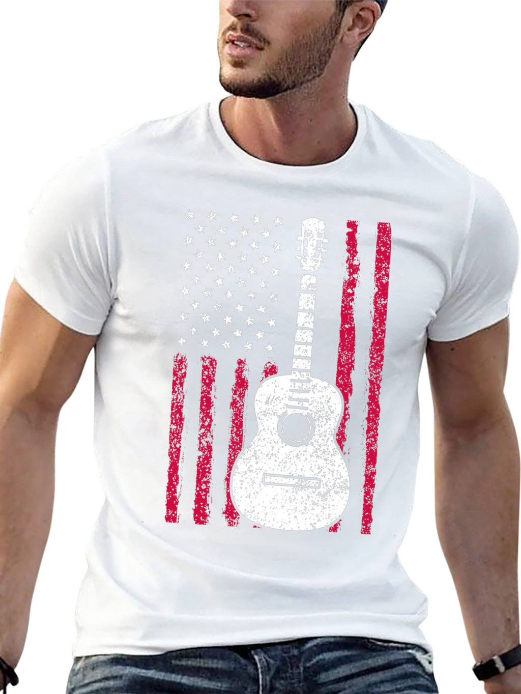 American Flag Guitar T-Shirt