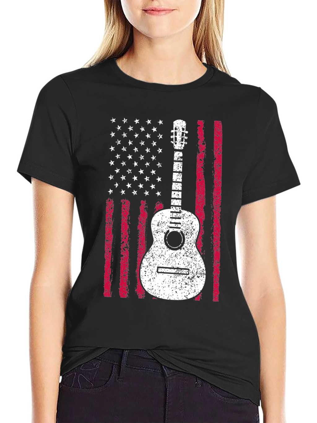 American Flag Guitar T-Shirt