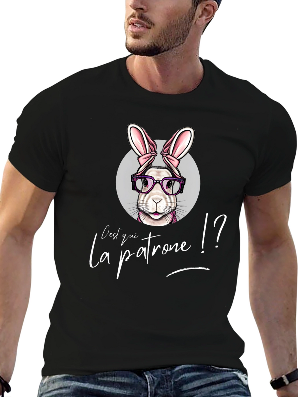 Cest Qui La Patrone Bunny Graphic T-Shirt