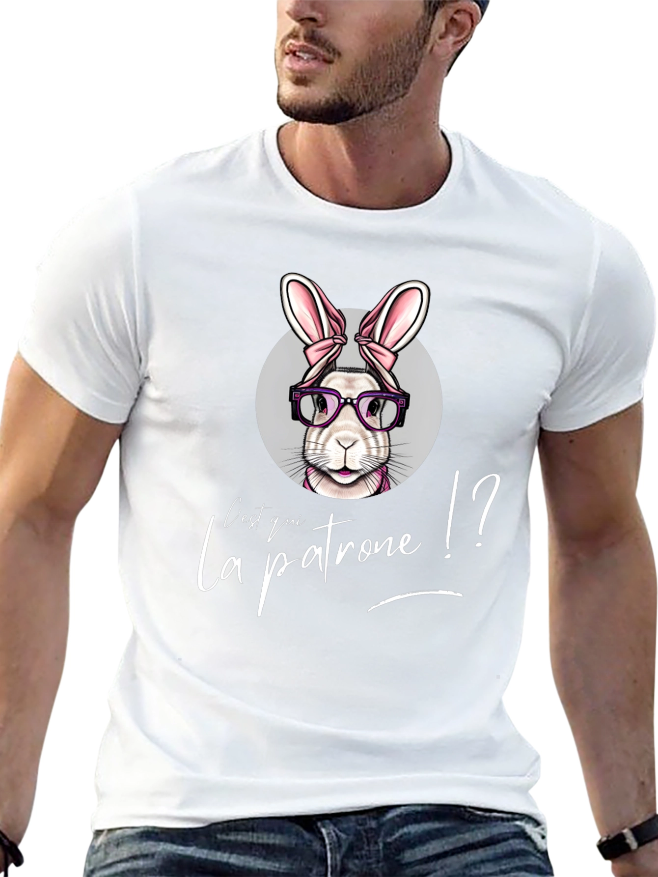 Cest Qui La Patrone Bunny Graphic T-Shirt