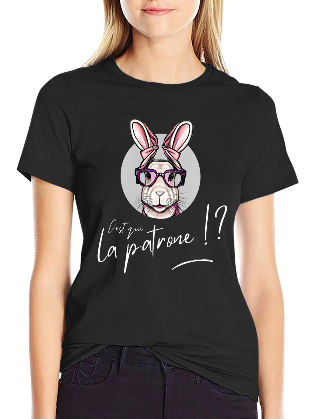 Cest Qui La Patrone Bunny Graphic T-Shirt