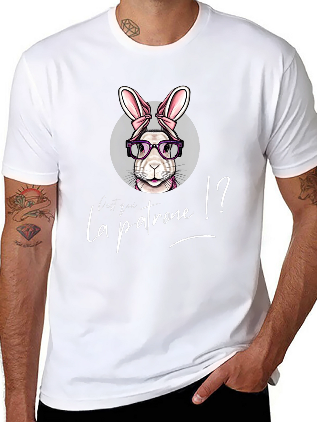 Cest Qui La Patrone Bunny Graphic T-Shirt