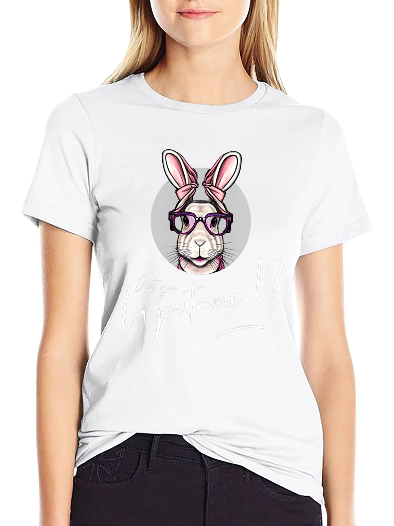 Cest Qui La Patrone Bunny Graphic T-Shirt