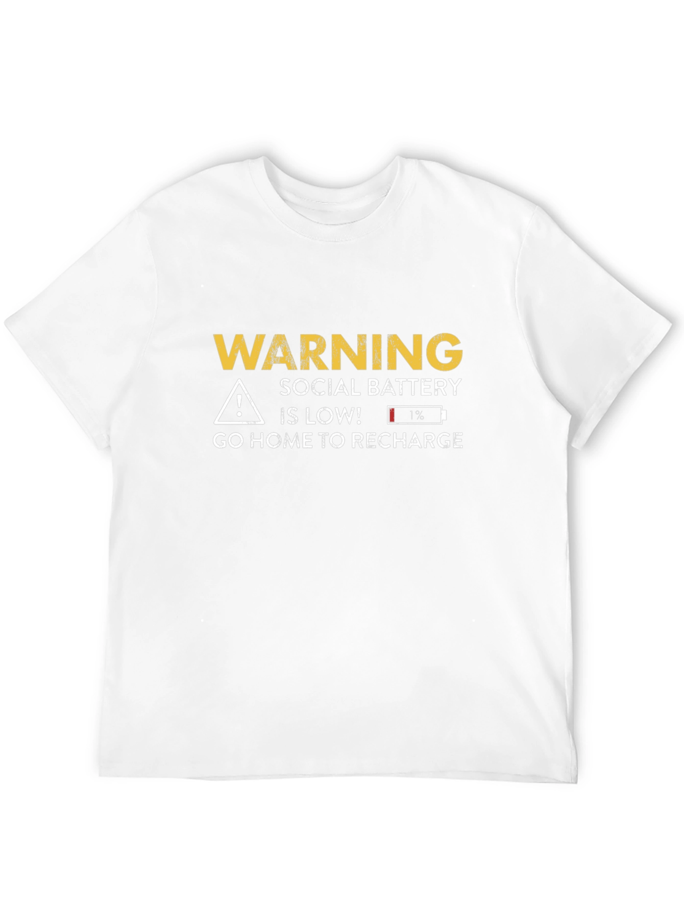 Social Battery Low Warning Graphic T-Shirt