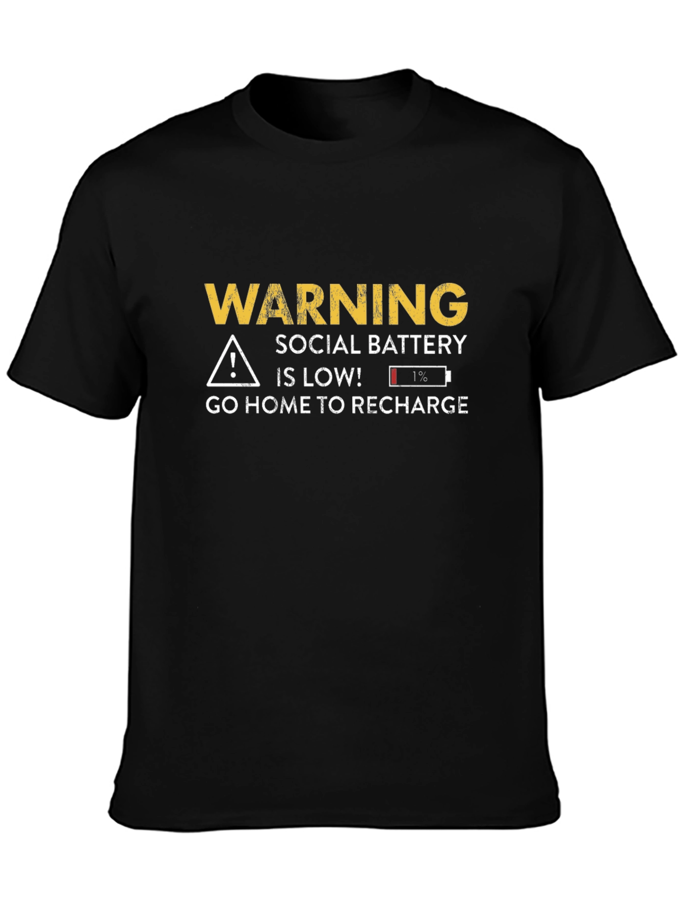 Social Battery Low Warning Graphic T-Shirt