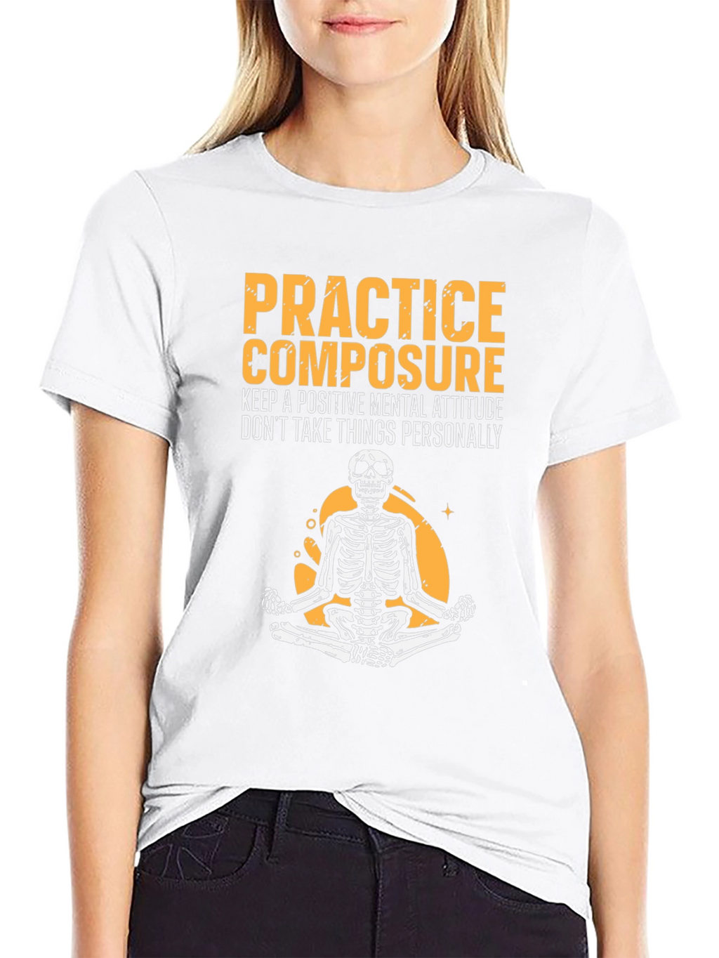Zen Skeleton Tee - Practice Composure Mental Attitude