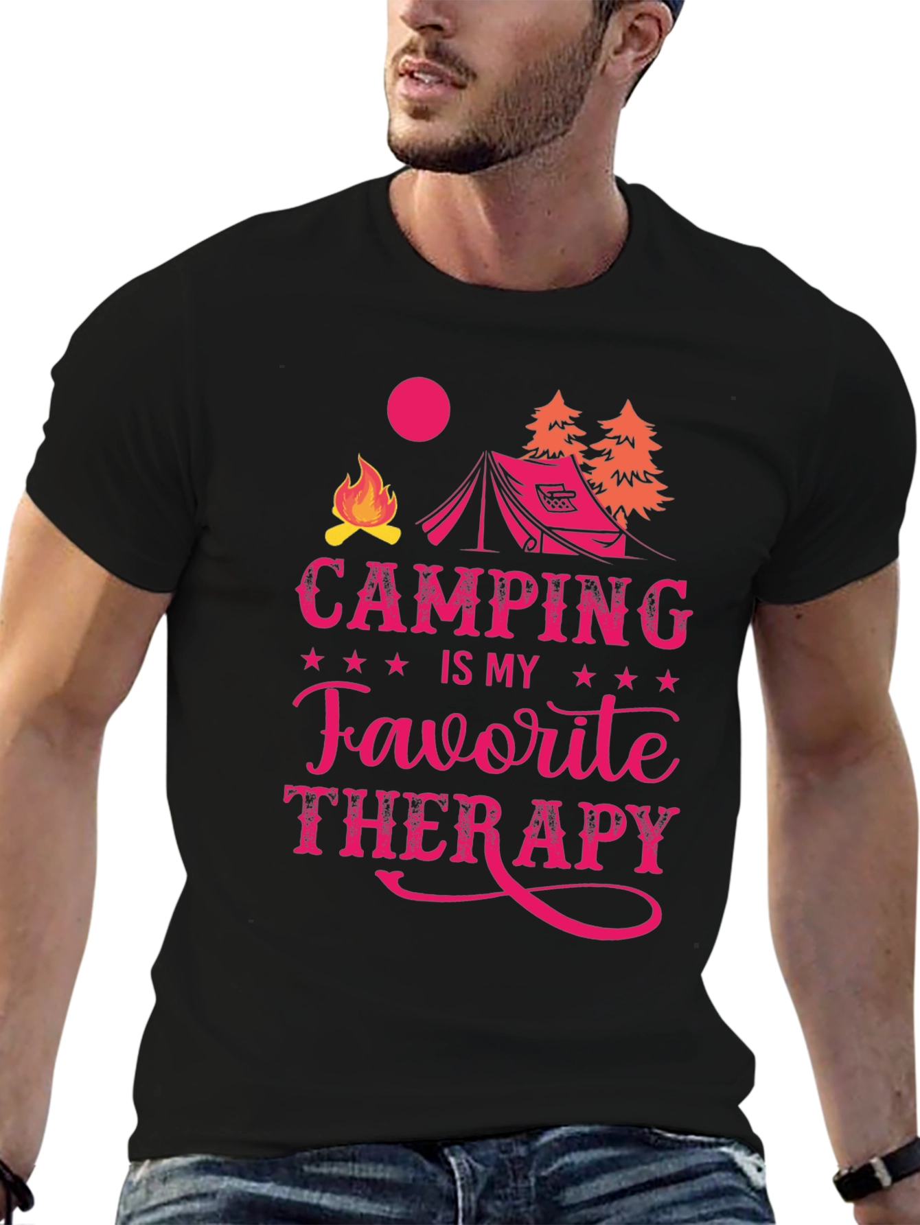 Camping is My Favorite Therapy Graphic Tee