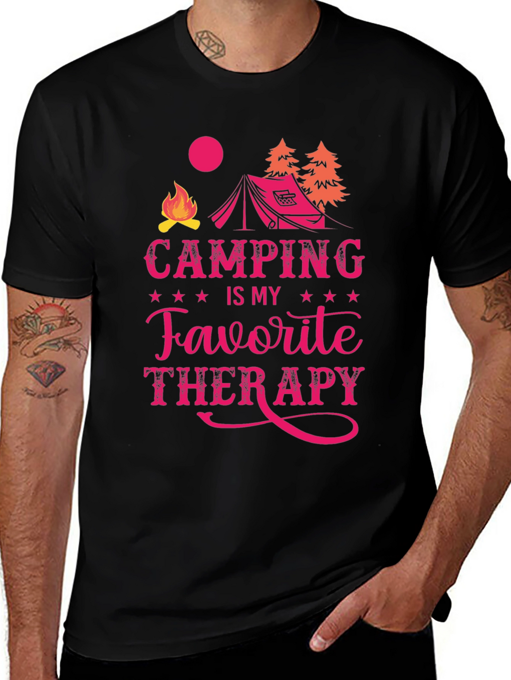Camping is My Favorite Therapy Graphic Tee