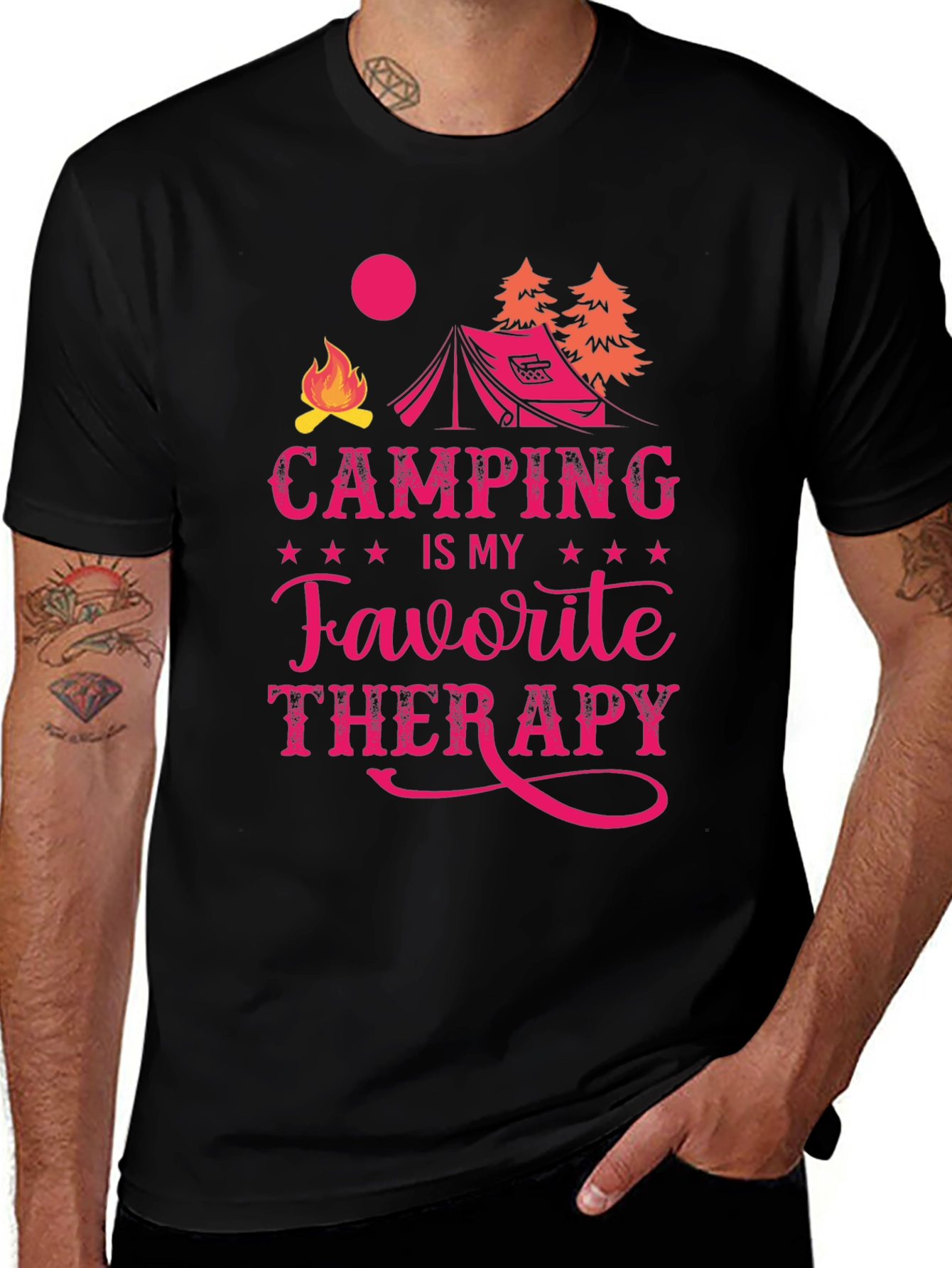 Camping is My Favorite Therapy Graphic Tee