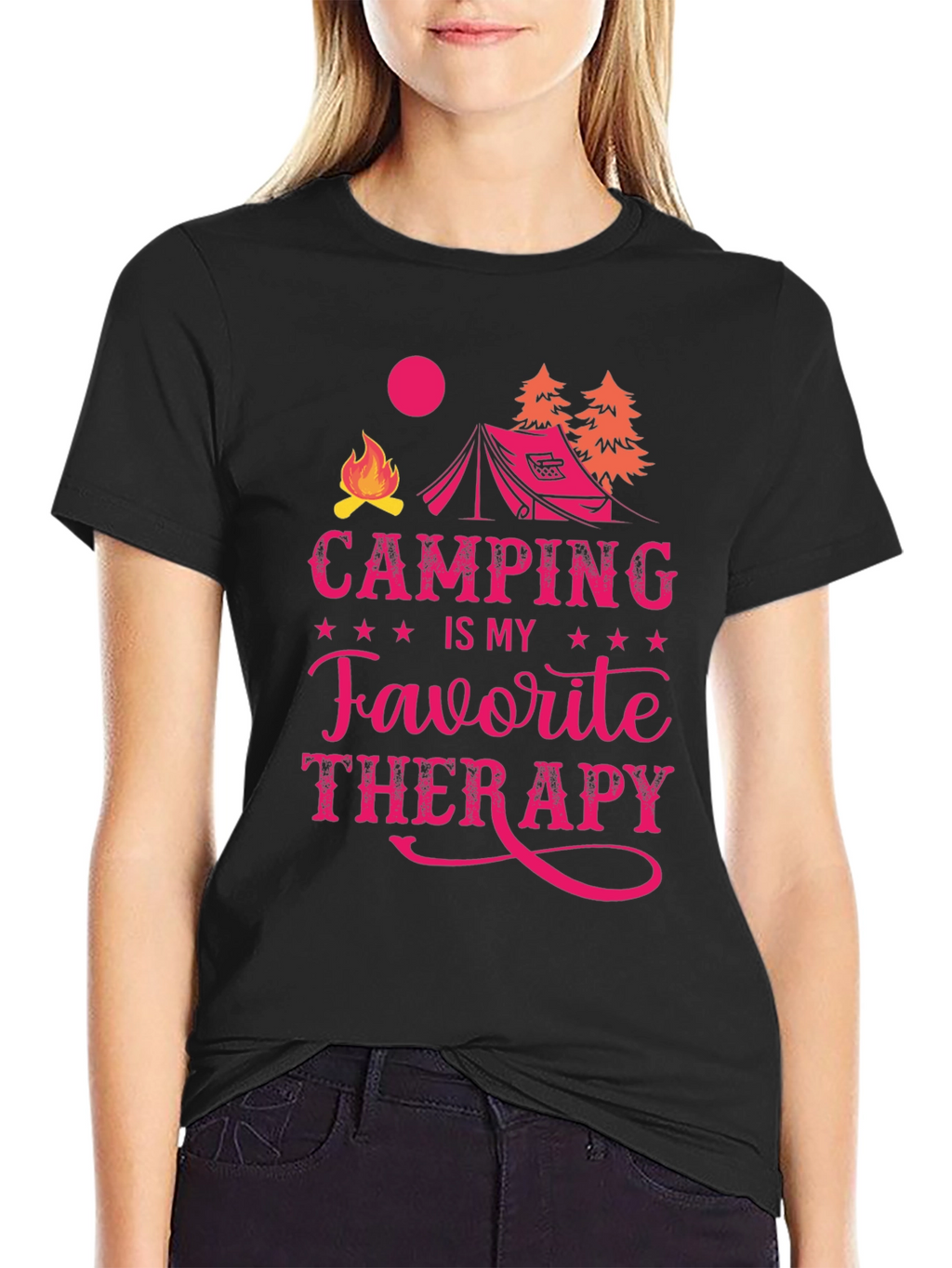 Camping is My Favorite Therapy Graphic Tee