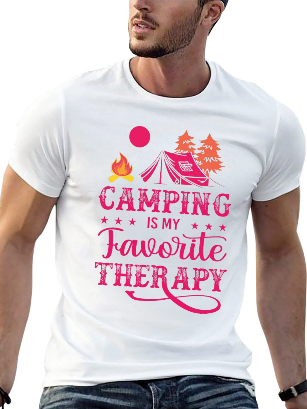 Camping is My Favorite Therapy Graphic Tee