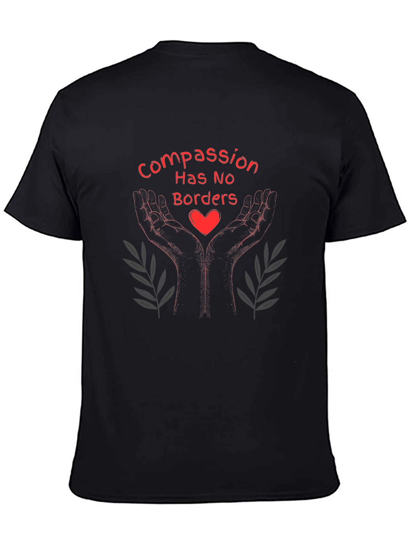 Compassion Has No Borders Black T-Shirt
