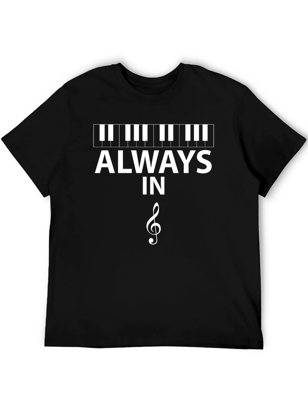 Always in Treble Clef Black Graphic T-Shirt