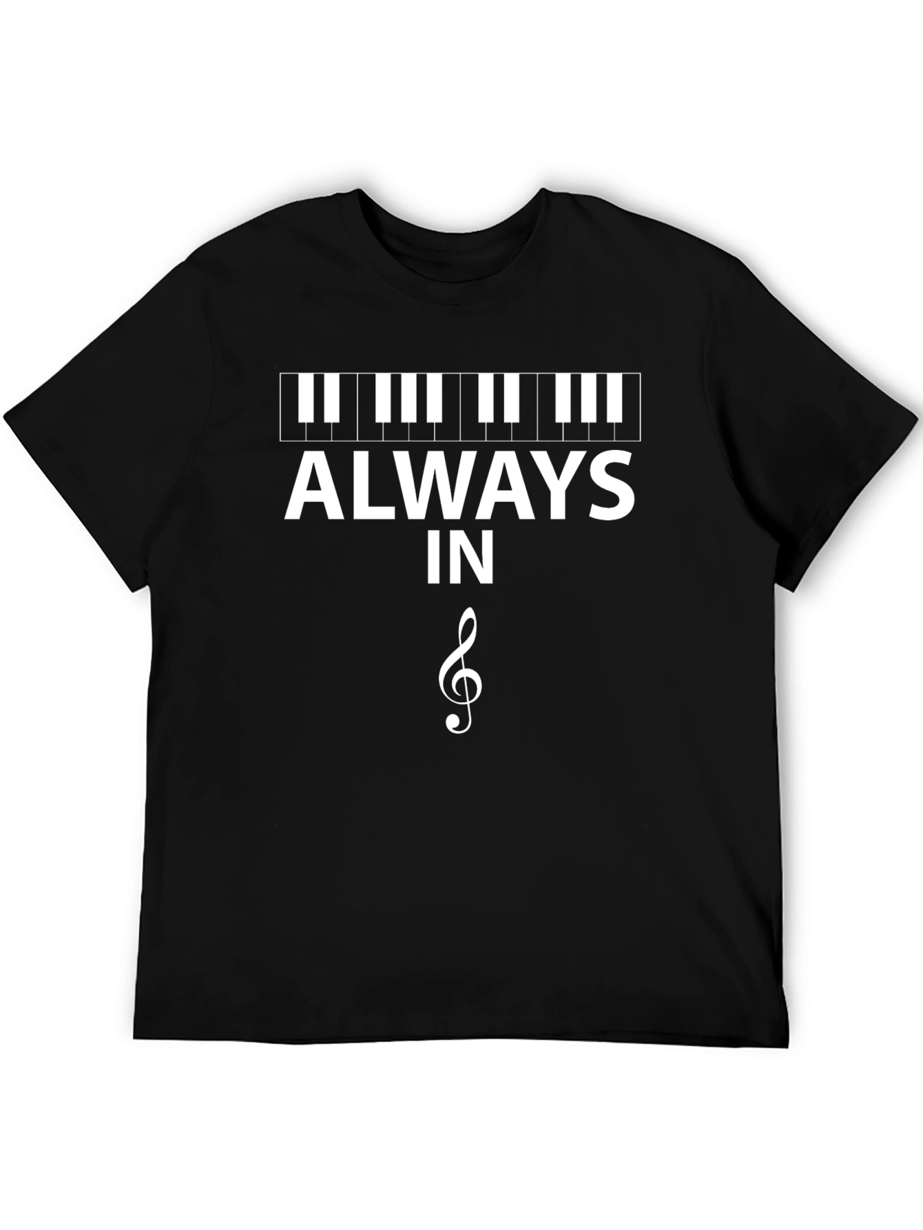 Always in Treble Clef Black Graphic T-Shirt