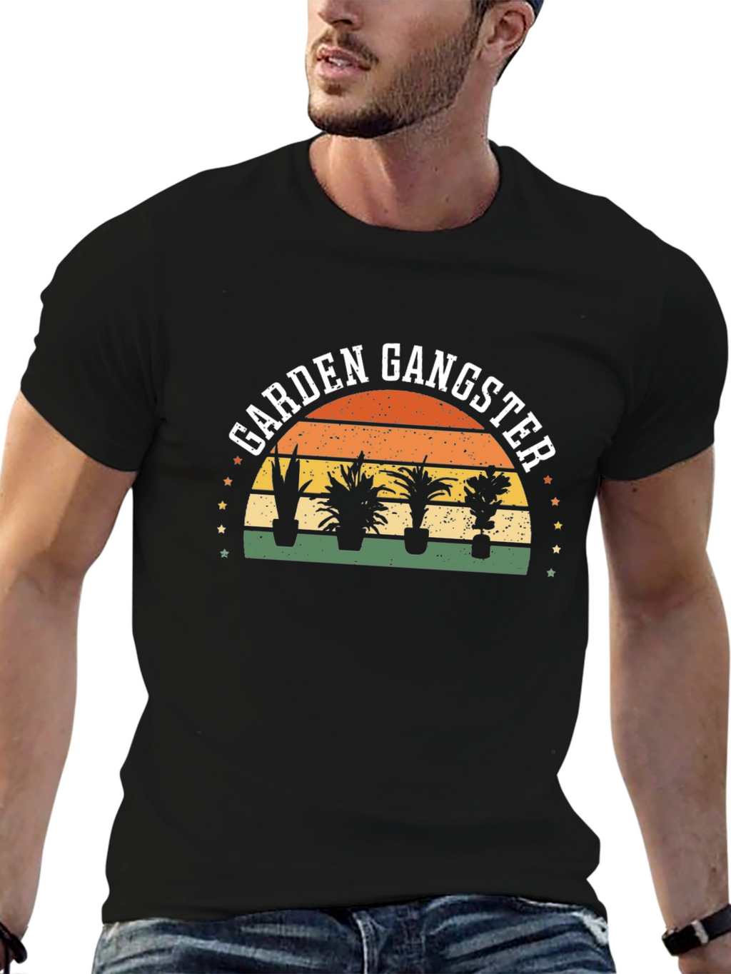 Garden Gangster Graphic Tee - Black Cotton
