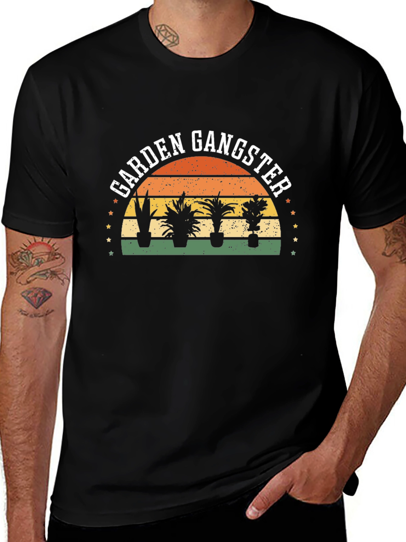 Garden Gangster Graphic Tee - Black Cotton