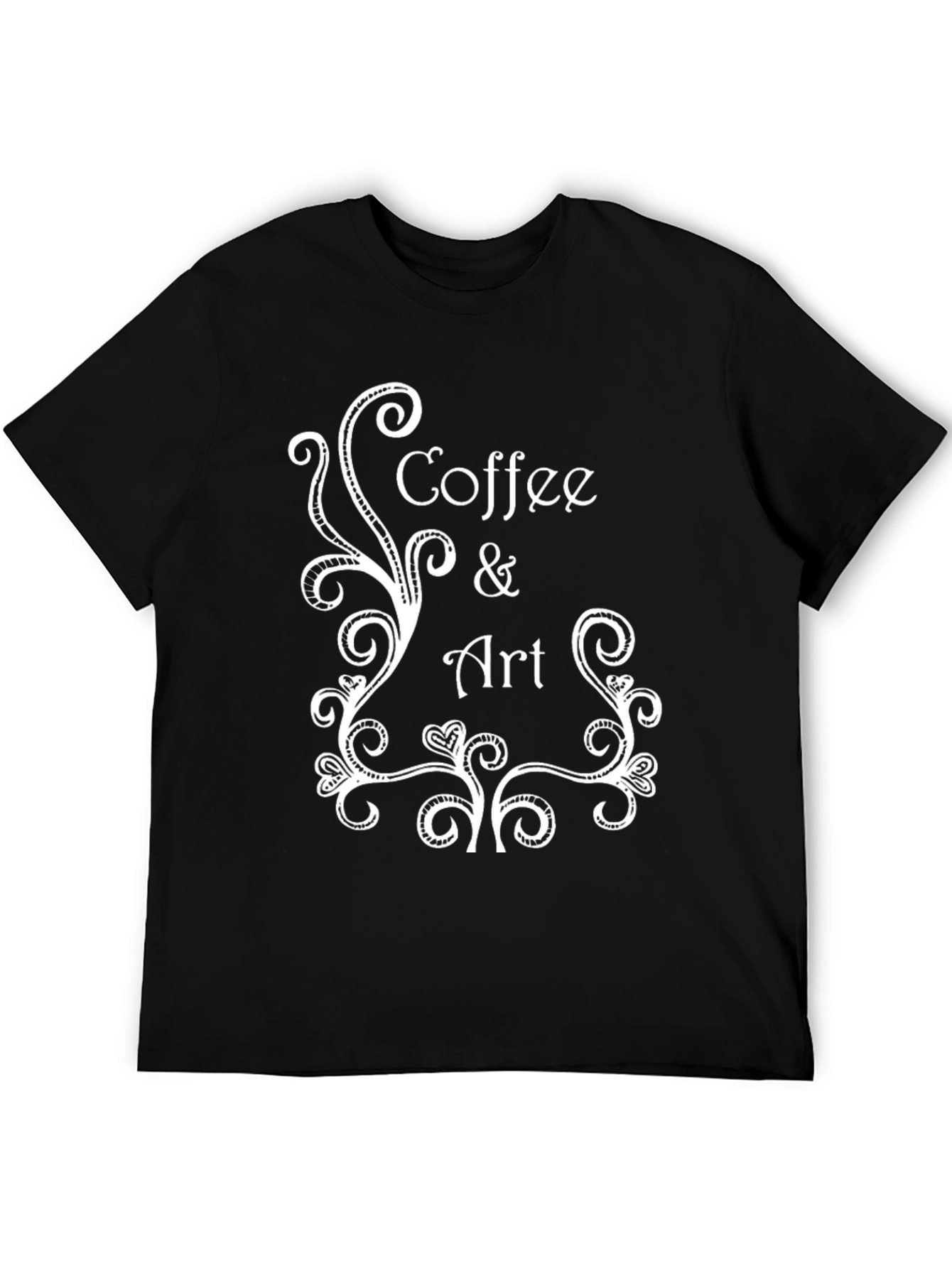 Coffee & Art Black Graphic Tee - Mens Crew Neck