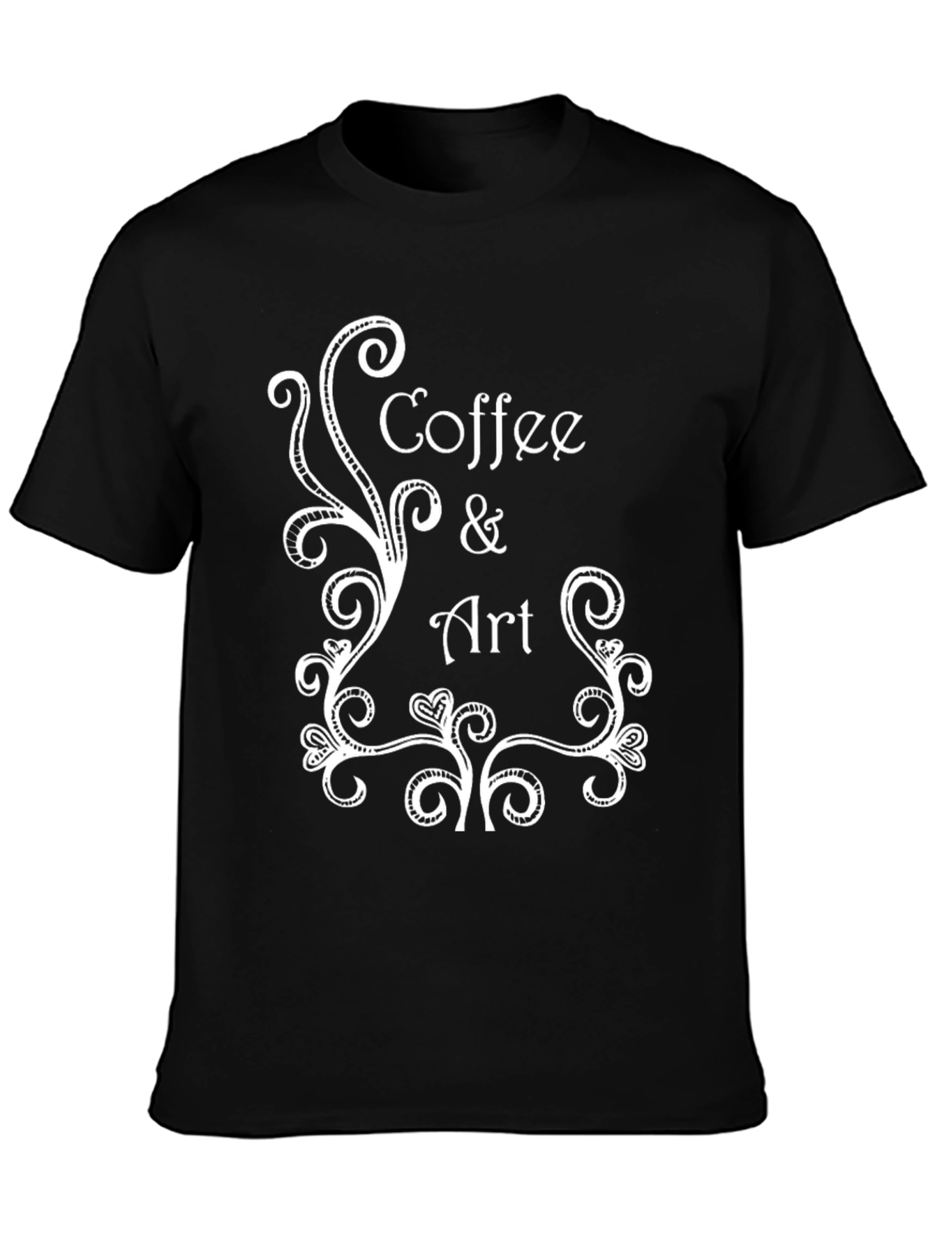 Coffee & Art Black Graphic Tee - Mens Crew Neck