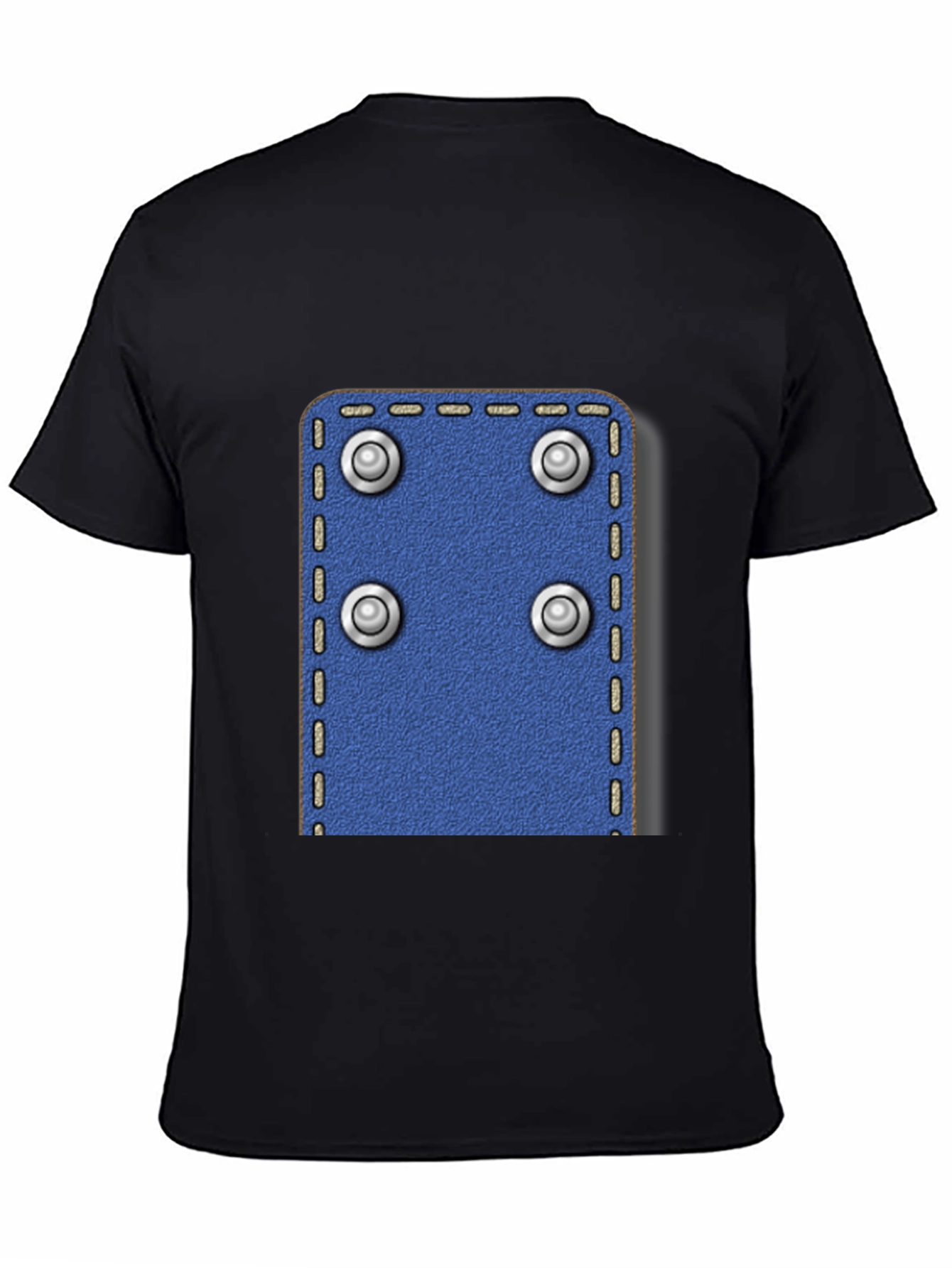 Novelty Rivet Patch Black T-Shirt