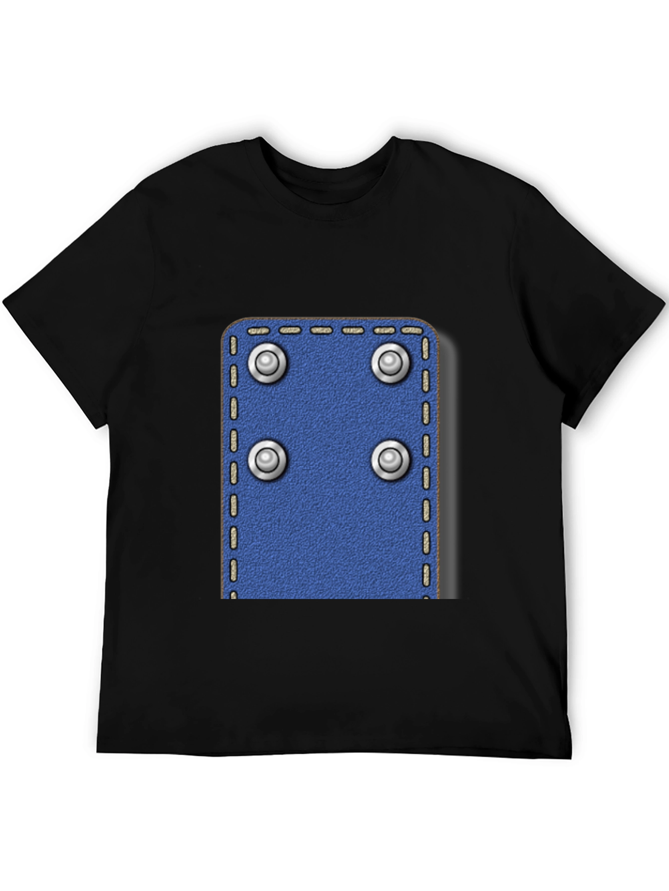 Novelty Rivet Patch Black T-Shirt