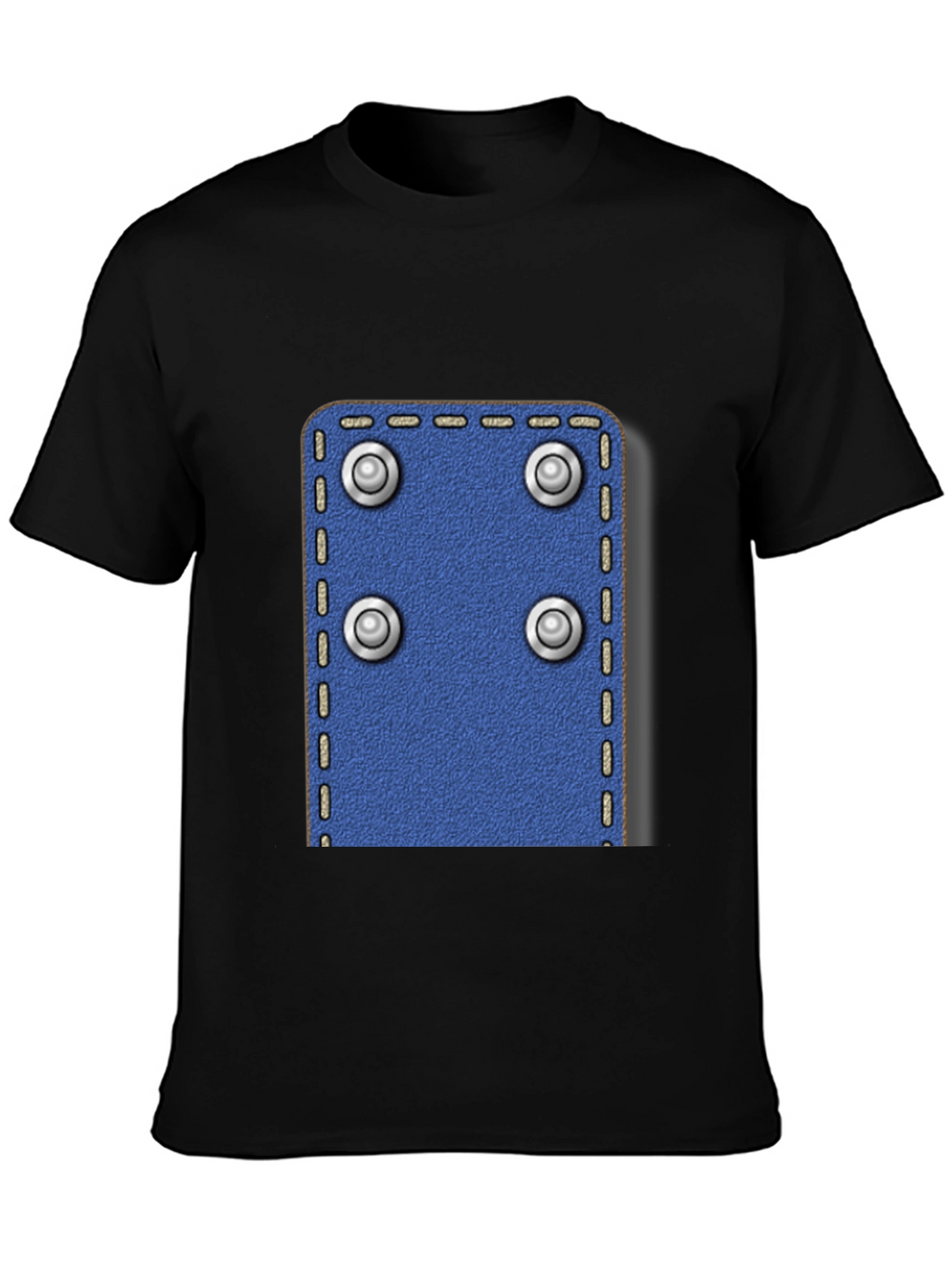 Novelty Rivet Patch Black T-Shirt