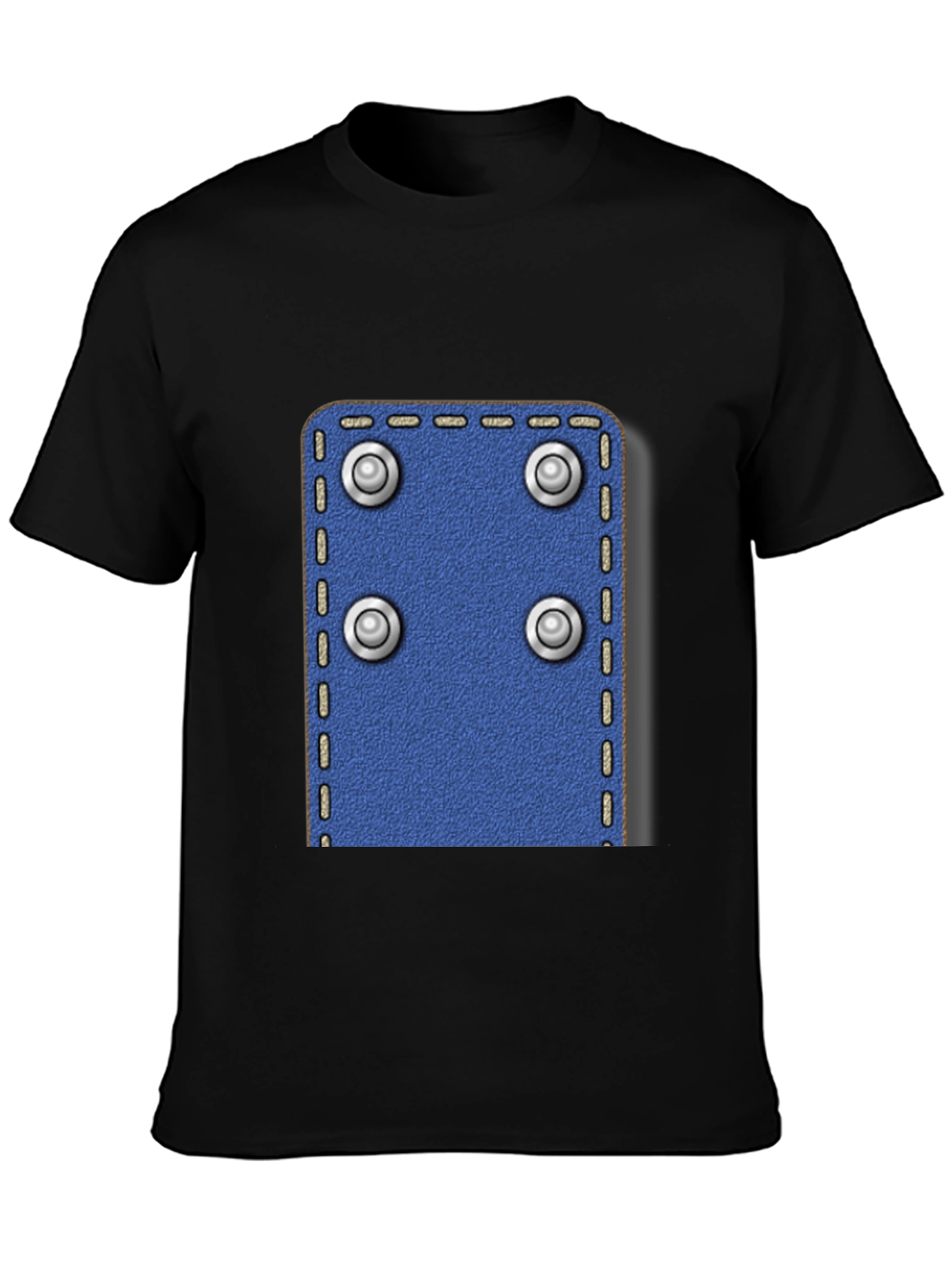 Novelty Rivet Patch Black T-Shirt