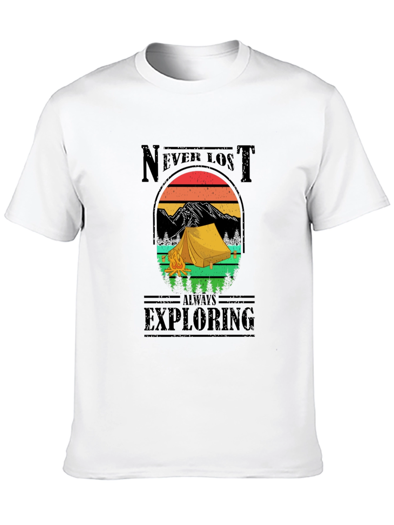 Never Lost Always Exploring Camping Graphic Tee