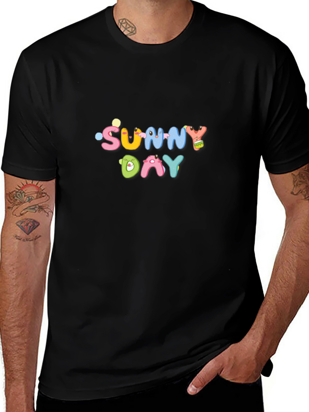 Sunny Day Graphic Black T-Shirt