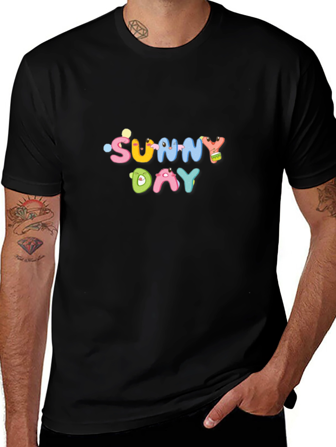 Sunny Day Graphic Black T-Shirt