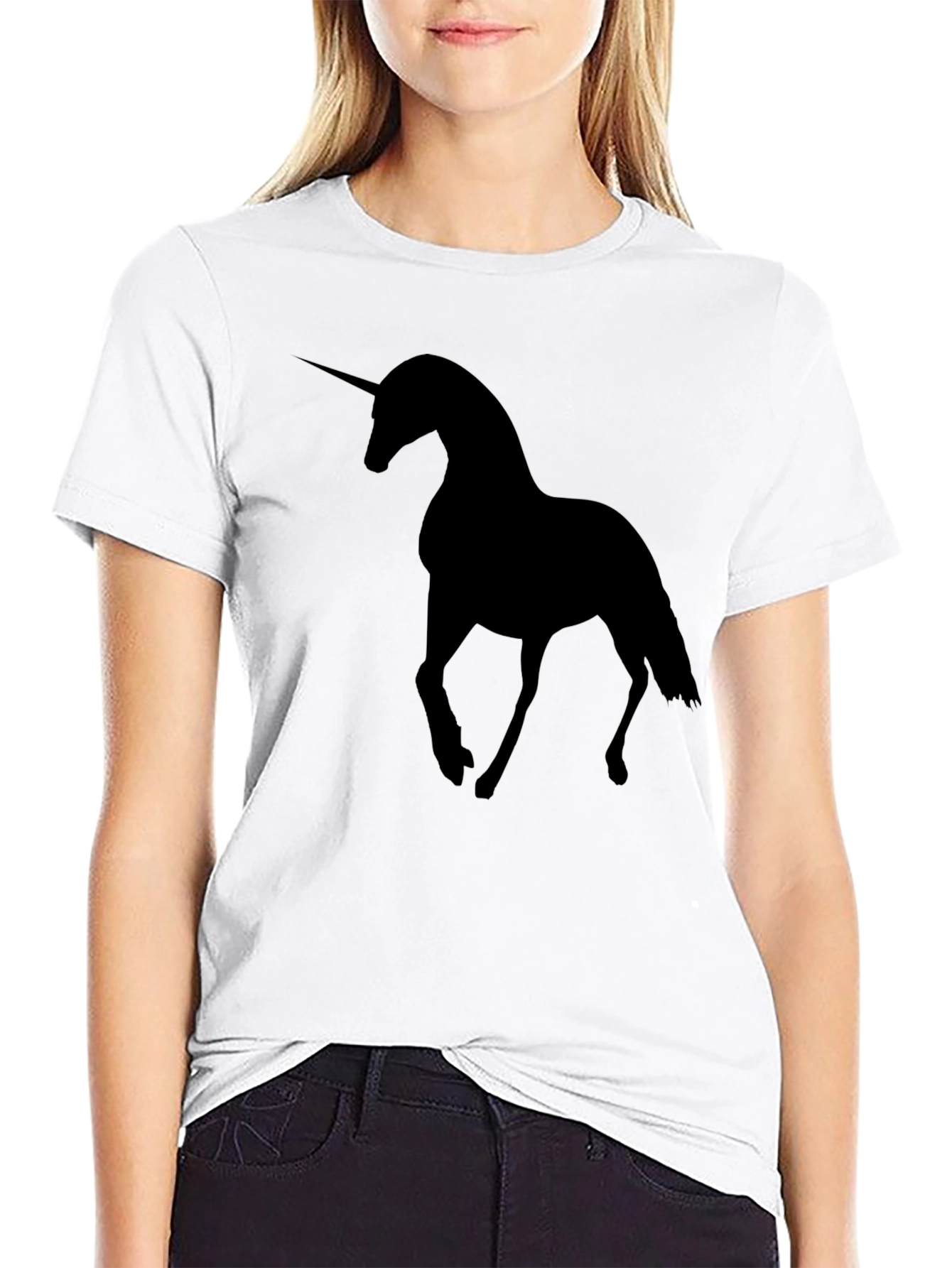 Black Unicorn Silhouette T-Shirt for Men