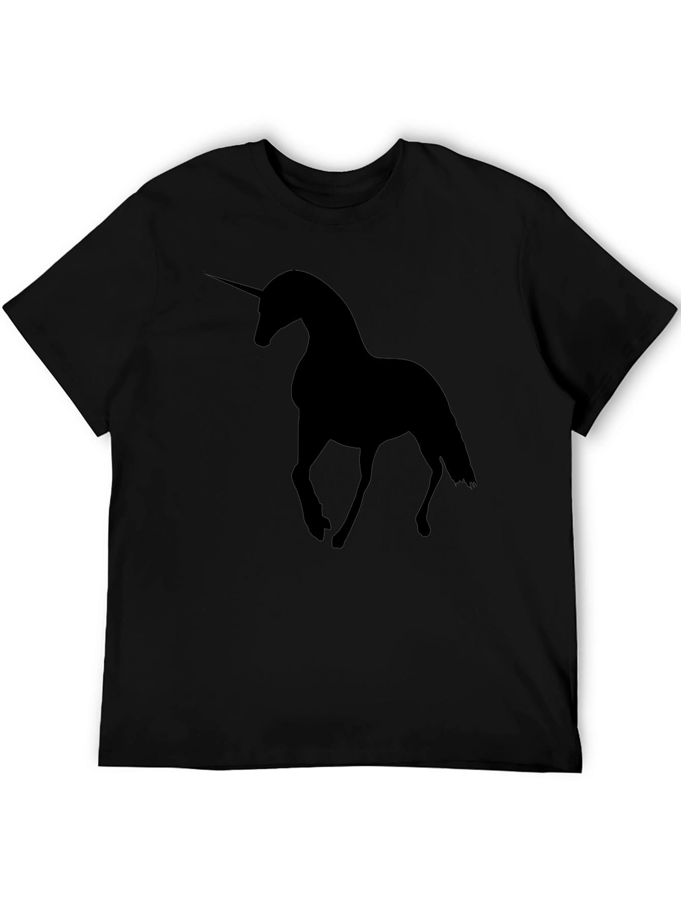 Black Unicorn Silhouette T-Shirt for Men