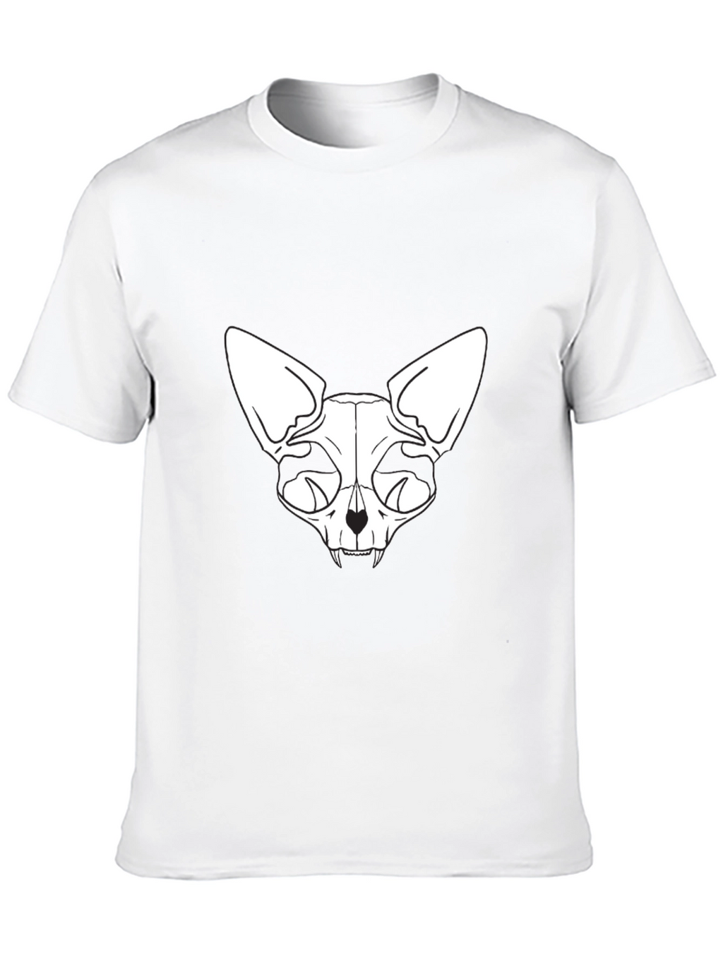Skull Cat Graphic Tee - Black T-Shirt