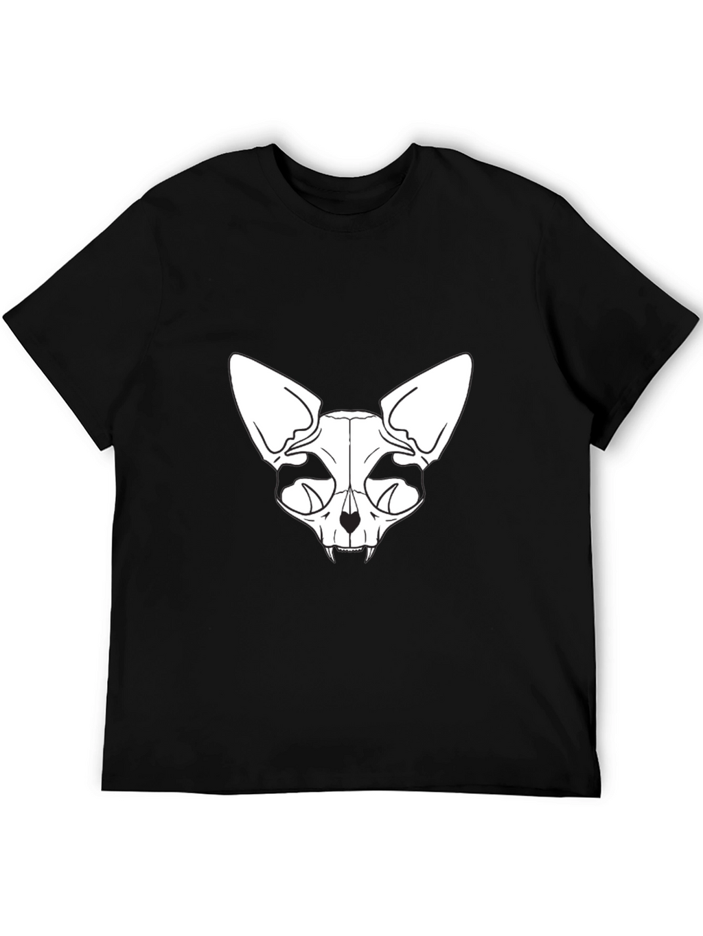 Skull Cat Graphic Tee - Black T-Shirt