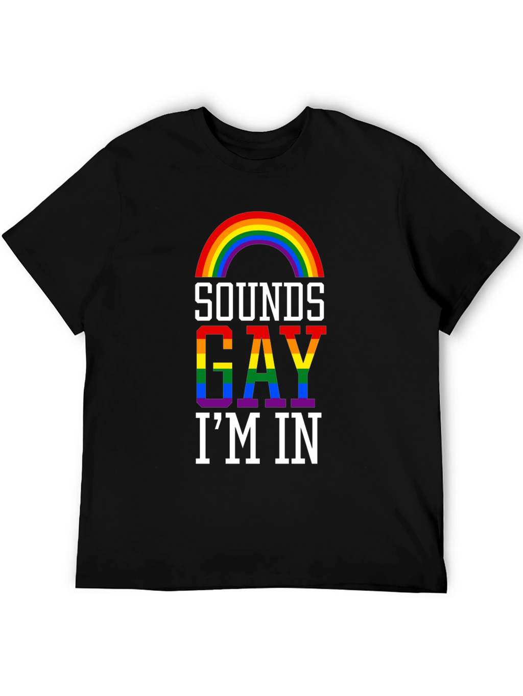 Sounds Gay Im In T-Shirt - Pride Rainbow