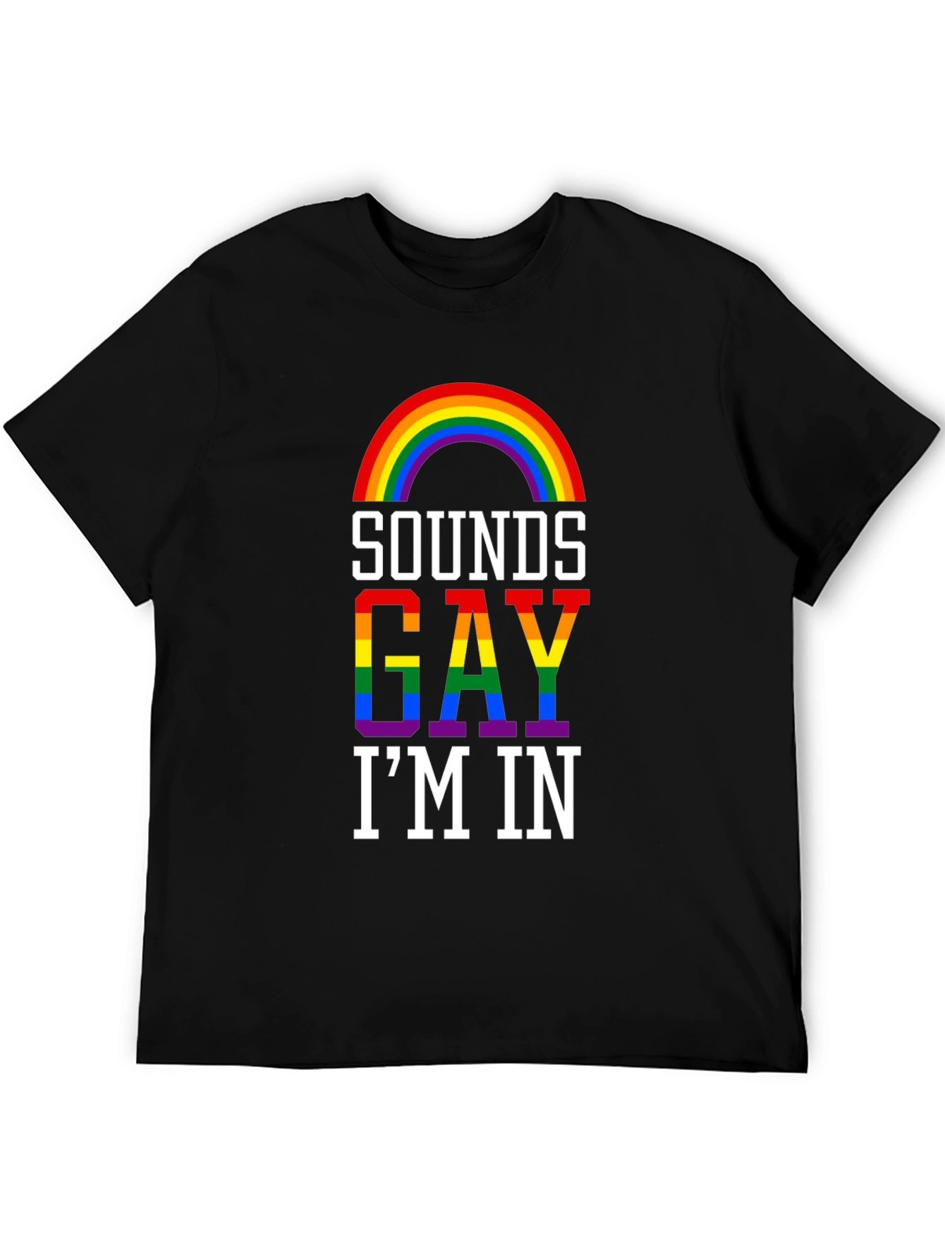 Sounds Gay Im In T-Shirt - Pride Rainbow