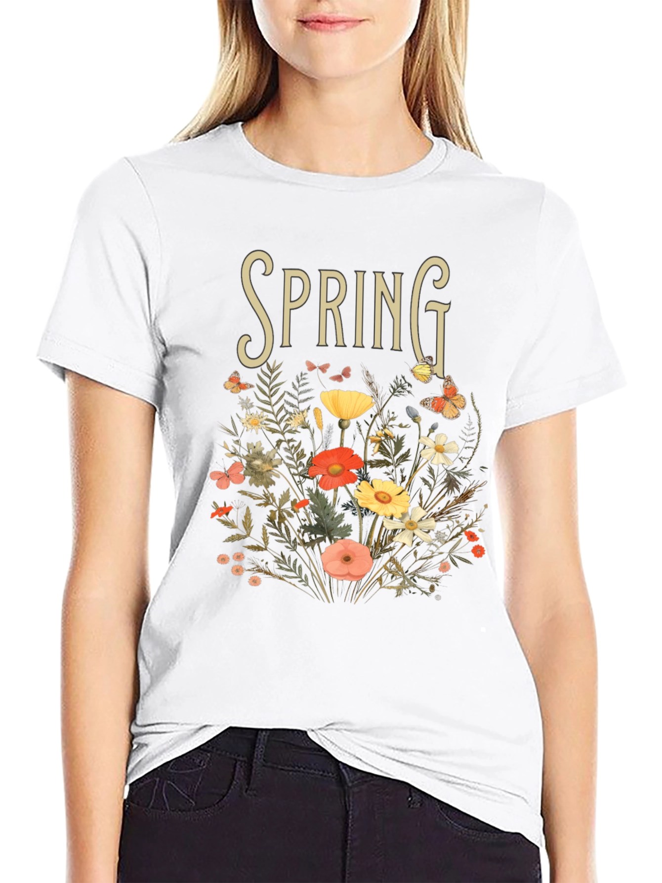 Spring Floral Graphic Tee - Nature Inspired T-Shirt