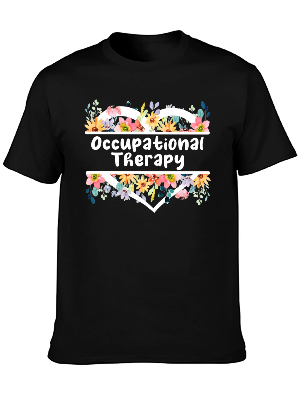 Floral Heart Occupational Therapy T-Shirt