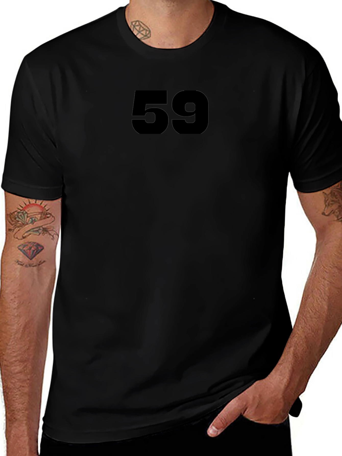 Black T-Shirt with Bold Number 59