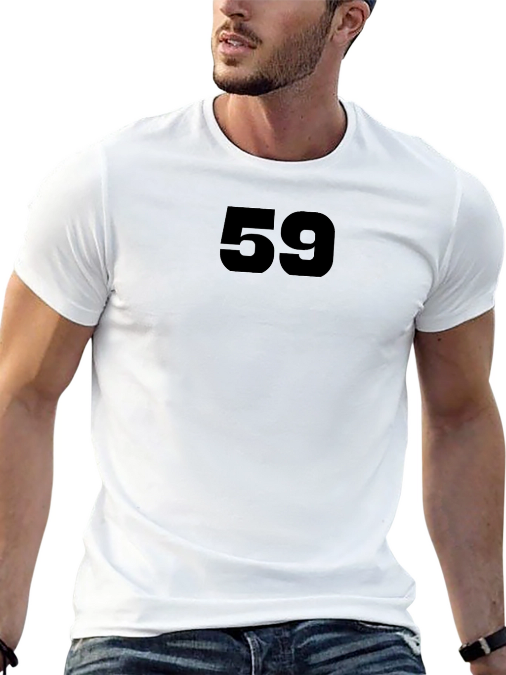Black T-Shirt with Bold Number 59