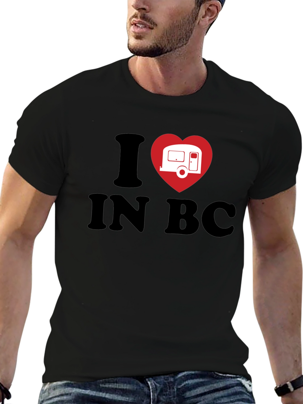 I Heart Camping in BC Black T-Shirt