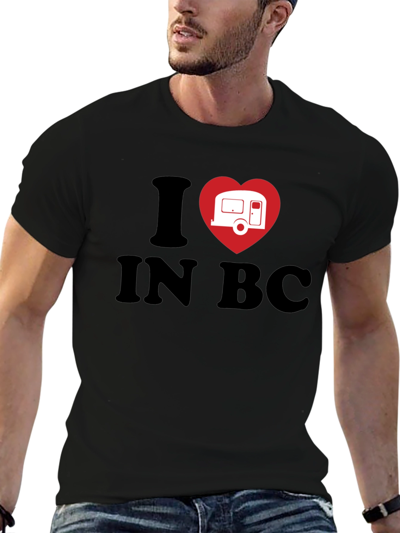 I Heart Camping in BC Black T-Shirt