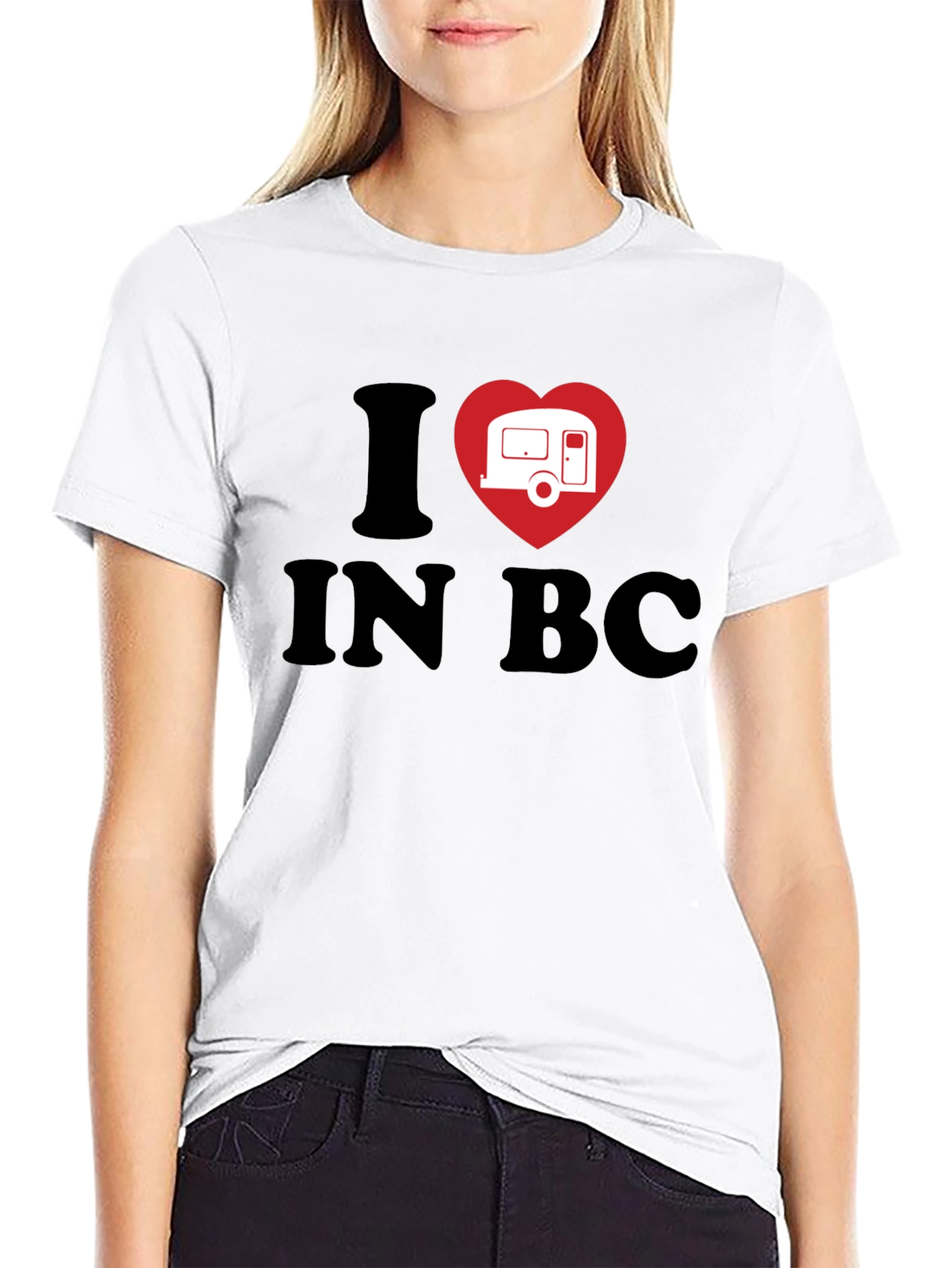 I Heart Camping in BC Black T-Shirt
