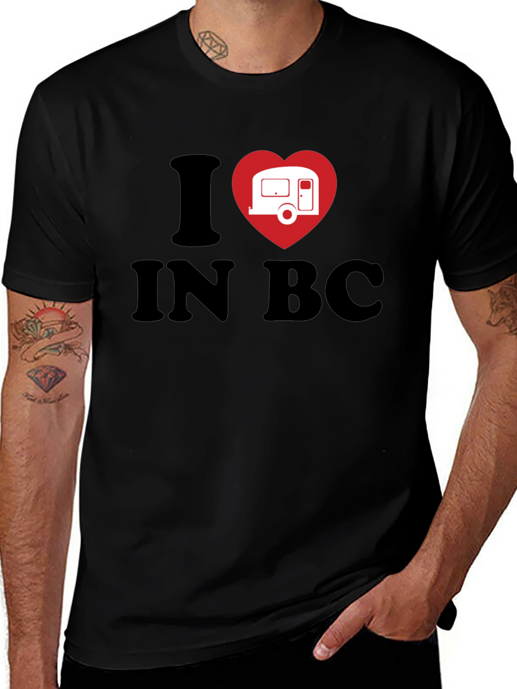 I Heart Camping in BC Black T-Shirt