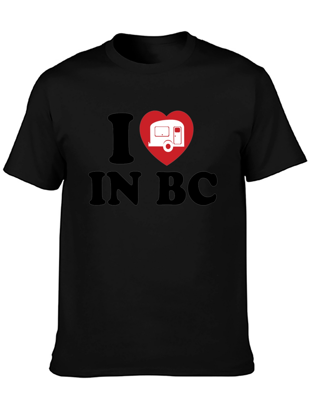 I Heart Camping in BC Black T-Shirt